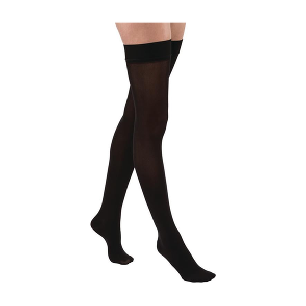 PR/1 JOBST RELIEF 15-20MMHG THIGH-HIGH CLOSED-TOE DOT-TOP COMPRESSION STOCKING LARGE BLACK UNISEX LA