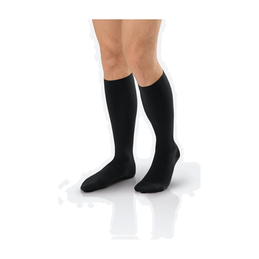 PR/1 JOBST FORMEN AMBITION, KNEE HIGH SOFTFIT STOCKINGS, CLOSED TOE, 30-40 MMHG, 6 REGULAR, BLACK