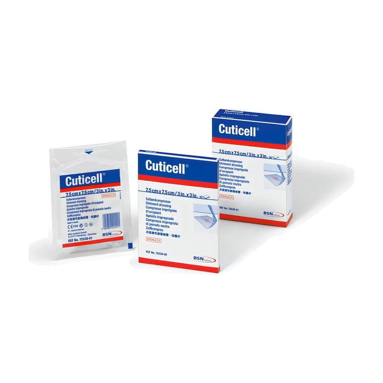 BX/50 CUTIMED CUTICELL DRESSING IMPREGNATED W/ OINTMENT STERILE 7.5 CM X 7.5 CM