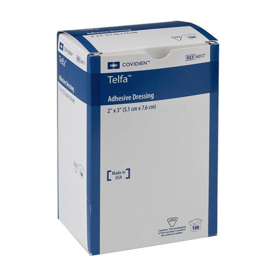 BX/100 TELFA OUCHLESS ADHESIVE DRESSING, 2IN X 3IN