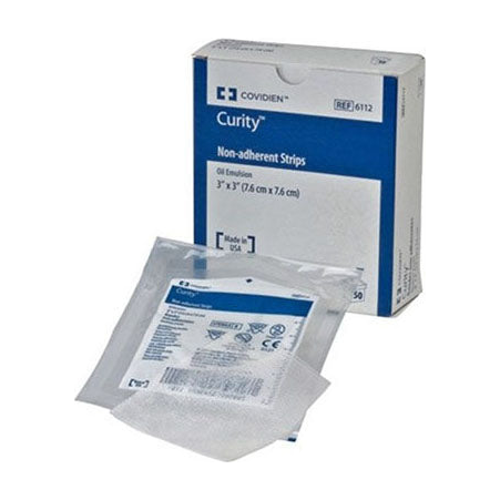 BX/36PK (PK/3) CURITY NON-ADHERING OIL EMULSION DRESSING 8" X 3" NON-STERILE OPEN-MESH KNIT LATEX-FR