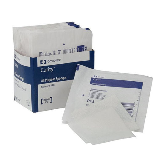 BX/25PK (2/PK) VERSALON NON-WOVEN 4-PLY SPONGE 3"X3" STERILE LINT-FREE RAYON/POLY BLEND