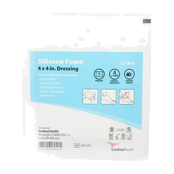 BX/5 FOAM DRESSING 8X8" STERILE W/ GENTLE SILICONE ADHESIVE & PROTECTIVE FILM BACKING