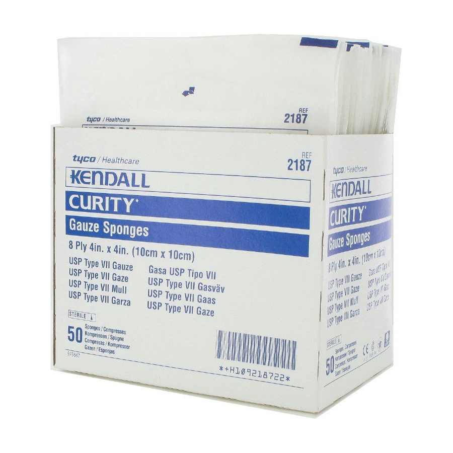 PK/25 (2/PKG) CURITY GAUZE SPONGE STERILE 8 PLY,4"X4"