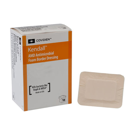 BX/10 AMD FOAM BORDER DRESSING WITH PHMB, 3.5 X 5.5"