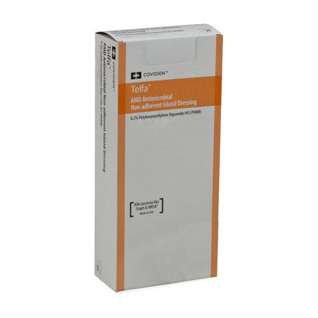 TY/25 TELFA AMD ANTIMICROBIAL ISLAND DRESSING WITH PHMB, ANTIMICROBIAL STERILE, 4" X 14"