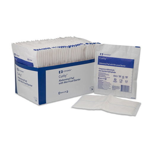 CS/880 CURITY ABDOMINAL PAD,WITH WET PROOF BARRIER 9"X5"