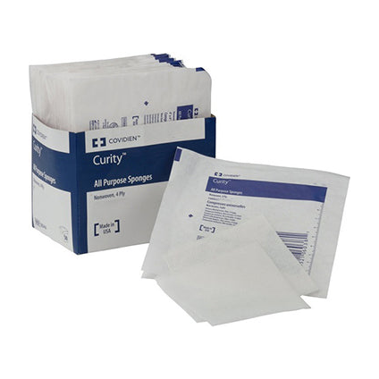 PK/200 CURITY GAUZE SPONGE ALL-PURPOSE NON-WOVEN ,4PLY NON STERILE 4IN X 4IN
