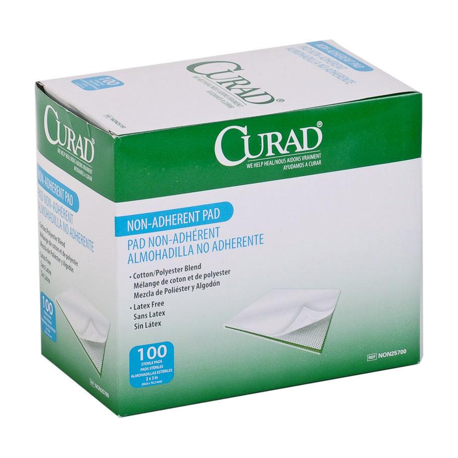 BX/100 CURAD STERILE NON ADHERENT PADS, 2" X 3"