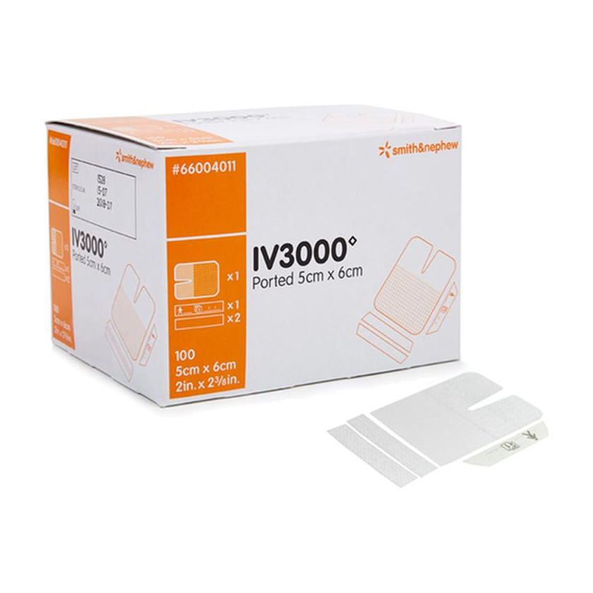 BX/50 IV3000 ONE HAND PORTED FIXATION DRESSING, SIZE 9CM X 12CM