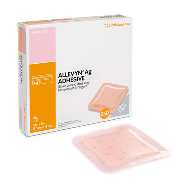 BX/10 ALLEVYN AG ADHESIVE DRESSING, SIZE 17.5CM X 17.5CM
