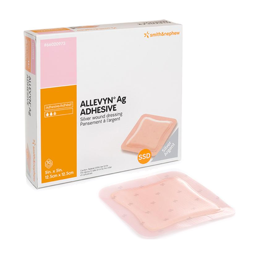 BX/10 ALLEVYN AG ADHESIVE DRESSING, SIZE 17.5CM X 17.5CM