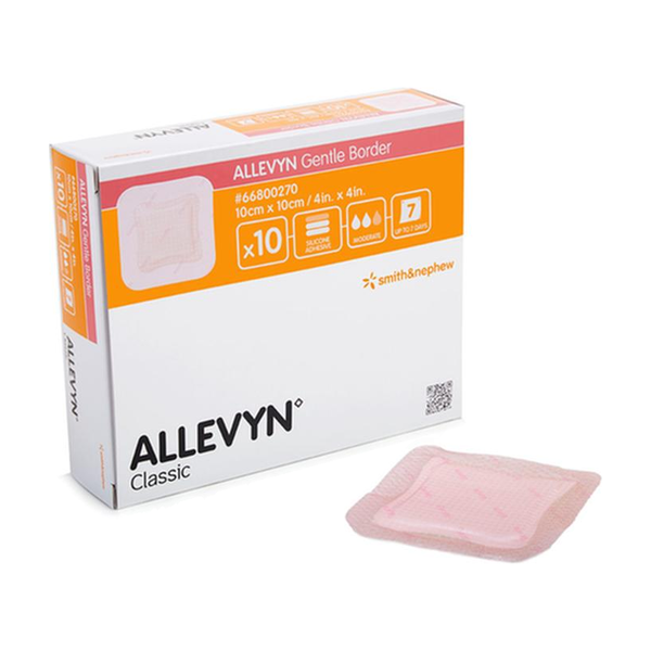 BX/10 ALLEVYN GENTLE BORDER DRESSING, SIZE 12.5CM X 12.5CM