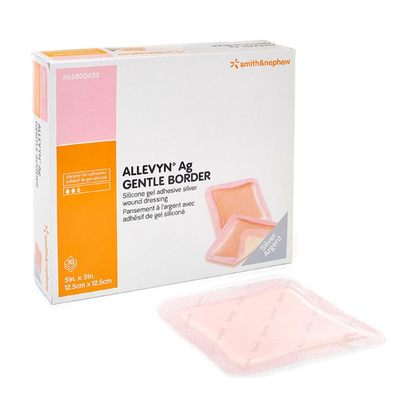 BX/10 ALLEVYN AG GENTLE BORDER DRESSING, SIZE 7.5CM X 7.5CM