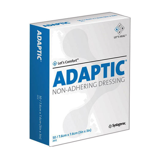 BX/50 ADAPTIC NON-ADHERING DRESSING 3" X 3" KNITTED STERILE PETROLATUM EMULSION IMPREGNATED