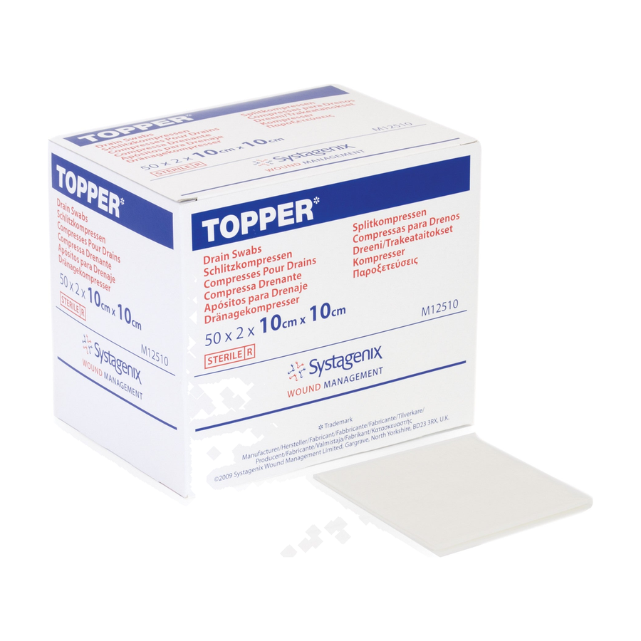 BX/100 TOPPER? DRAIN SWABS 10CM X 10CM