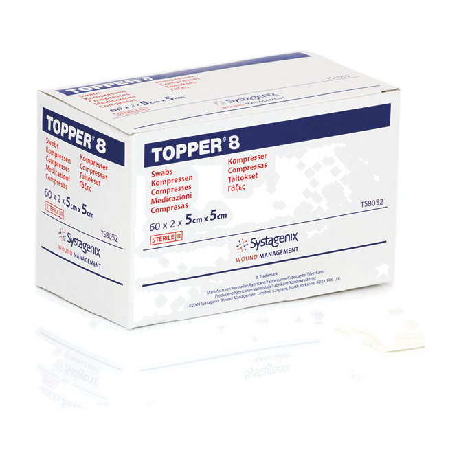 BX/120 TOPPER 8 SWABS (4 PLY, STERILE) 5CM X 5CM