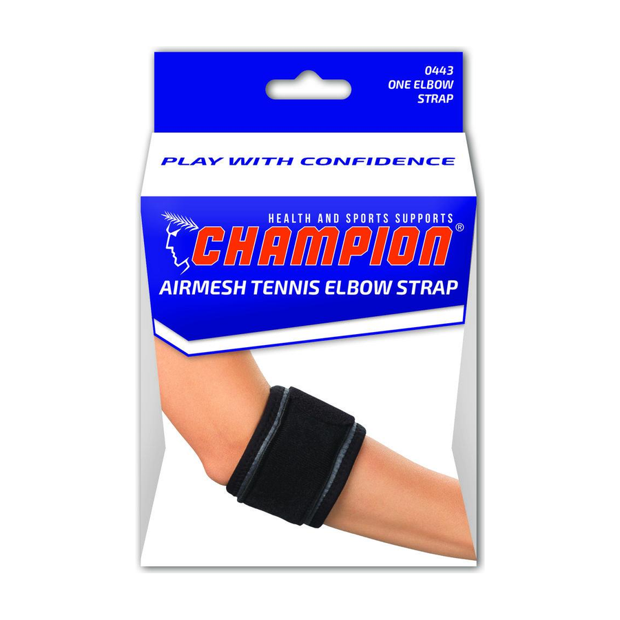 EA/1 CHAMPION TENNIS ELBOW STRAP BLACK,REGULAR (7.75-11")