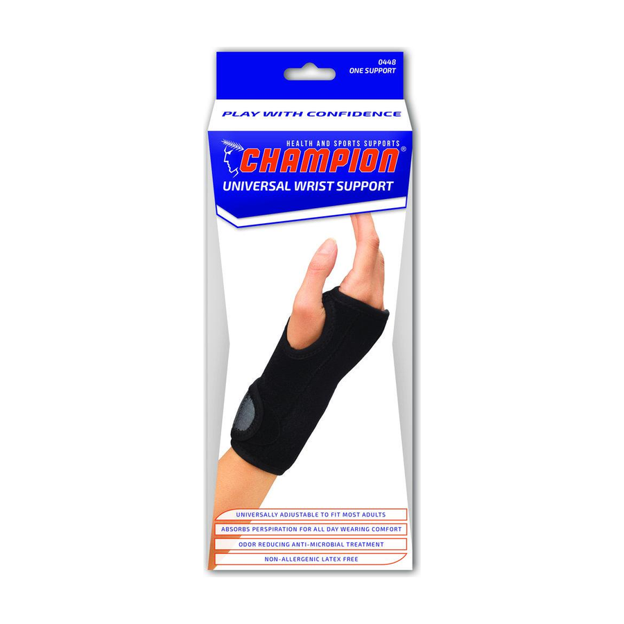 EA/1 CHAMPION UNIVERSAL MEDIUM WRIST SUPPORT, BLACK