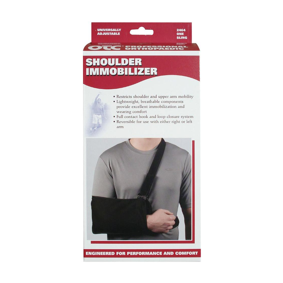 EA/1 OTC MEDIUM LIGHTWEIGHT SHOULDER IMMOBILIZER W/ REMOVABLE WEBBING M (8X15") BLACK