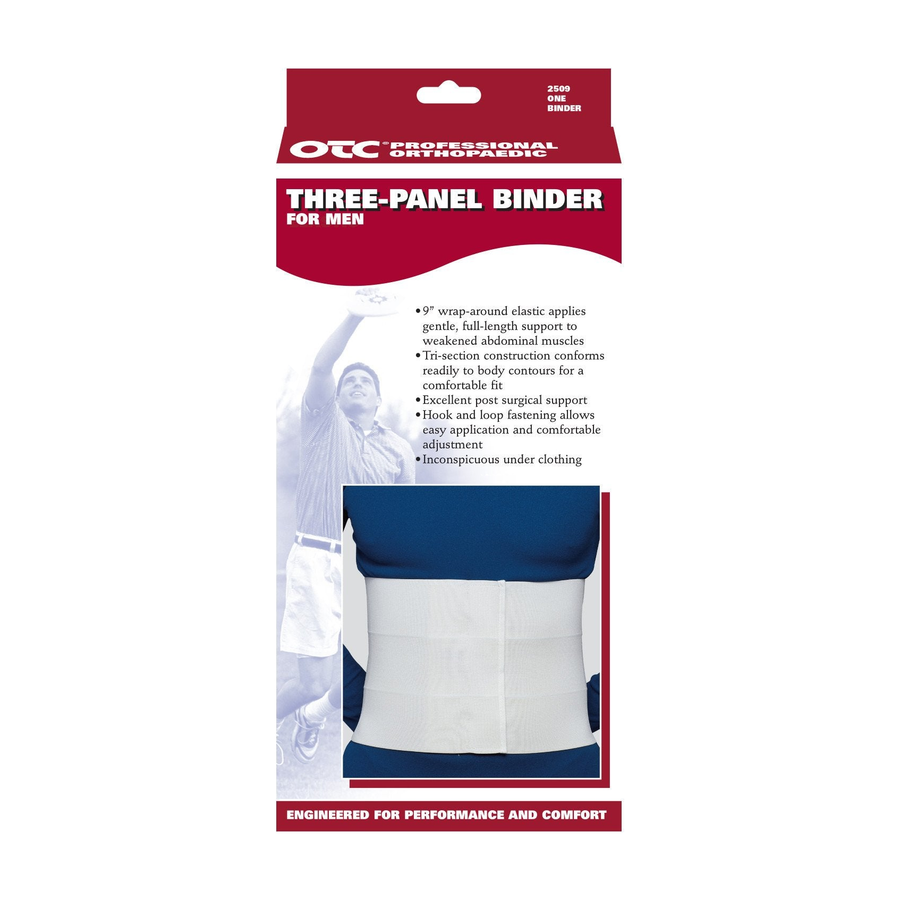 EA/1 THREE PANEL ELASTIC POST-OP BINDER FOR MEN, SMALL (29-32")