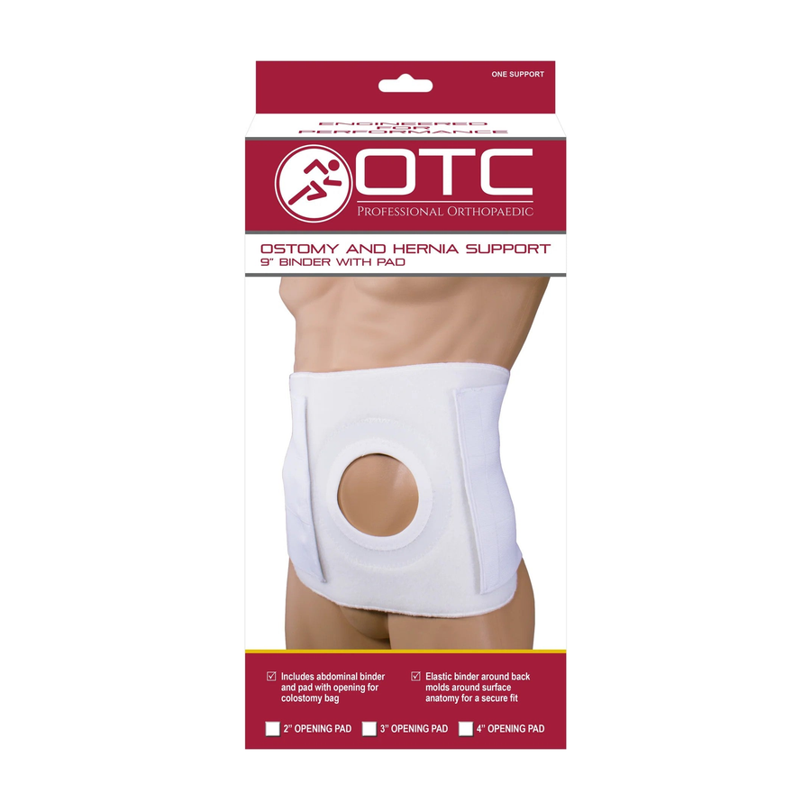 EA/1 OSTOMY BINDER 9" W/ PAD, 3" OPENING, WHITELARGE