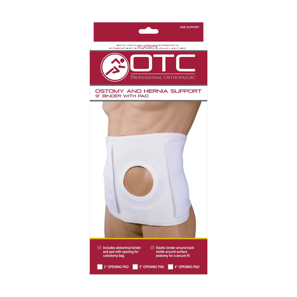 EA/1 OSTOMY BINDER 9" W/ PAD, 3" OPENING, WHITE MEDIUM