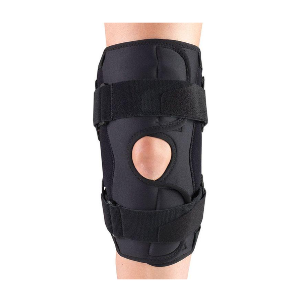 EA/1 OTC MAXIMUM KNEE STABILIZER WRAP W/ HINGED BARS BLACK L (18-20") LATEX-FREE