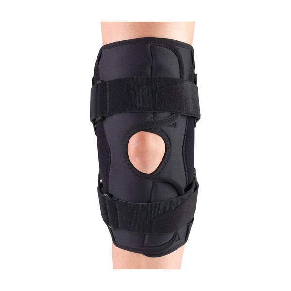 EA/1 OTC MAXIMUM KNEE STABILIZER WRAP W/ HINGED BARS BLACK M (16-18") LATEX-FREE