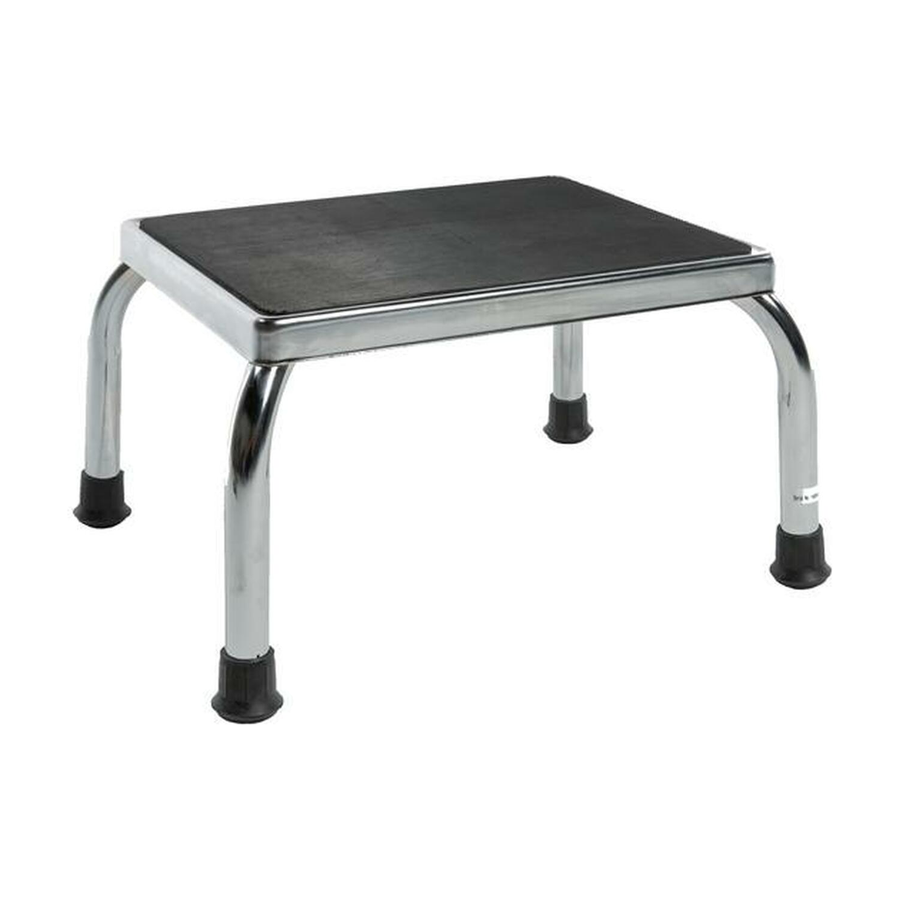 EA/1 PCP 9" FOOT STOOL CHROME LEGS W/ RUBBER TIPS NON-SKID 10" X 14" TOP TIP-PROOF 300LBS