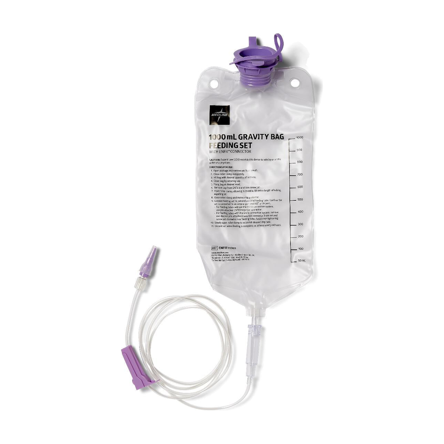 CS/30 ENTRAFLO GRAVITY ADMIN FEEDING SET W/ 1000ML BAG & ATTACHED ENFIT TRANSITIONAL TUBE CONNECTOR