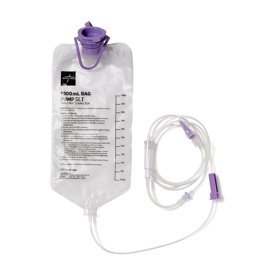CS/30 ENTRAFLO PUMP FEEDING SET W/ 1000ML BAG & ATTACHED ENFIT TUBE CONNECTOR