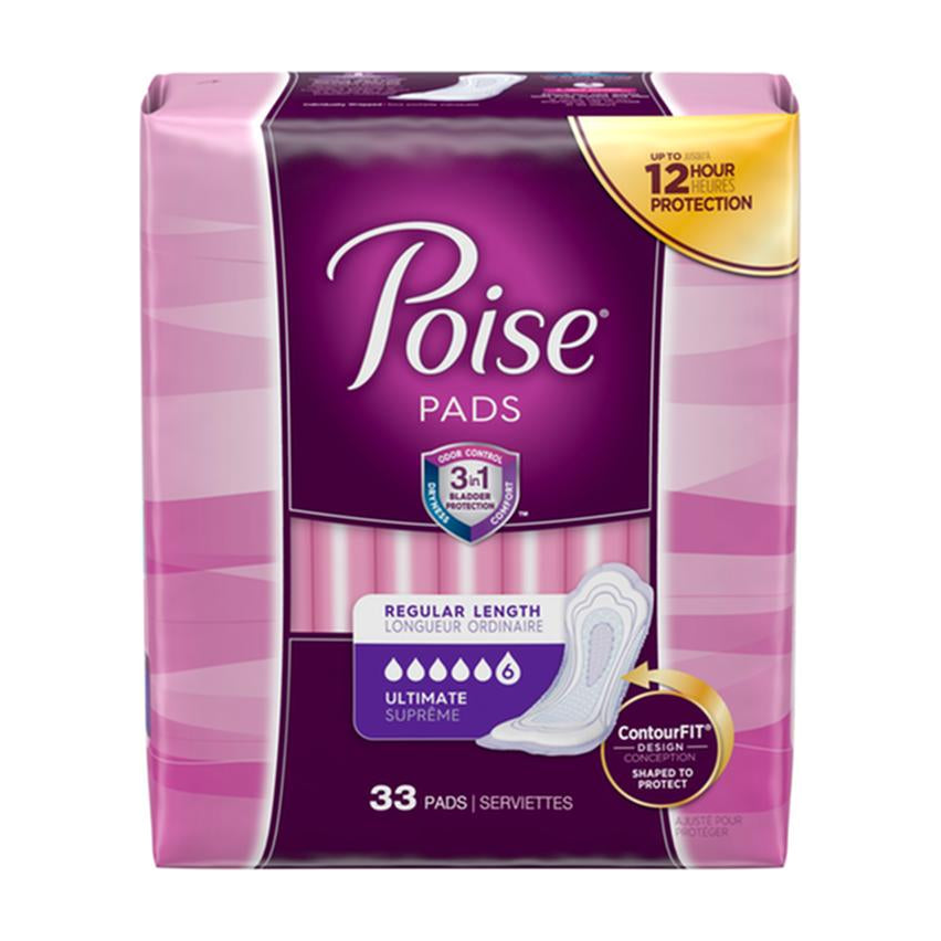 PKG/33 POISE ORIGINAL ULTIMATE REGULAR NON-WINGED PADS CONVENIENCE