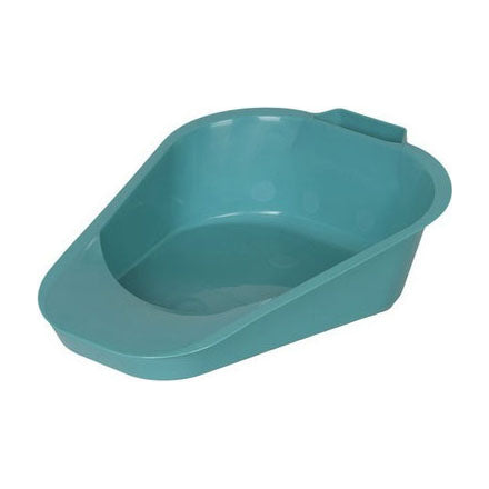 EA/1 BEDPAN FRACTURE/FEMALE SLIPPER PAN 34OZ 13"X8" PLASTIC GUARD 3" FRONT 1" BACK TURQUOISE