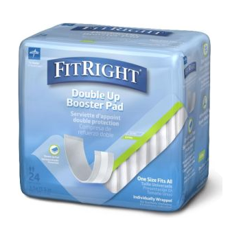 CS/8 FITRIGHT DOUBLE UP THIN INCONTINENCE BOOSTER PADS 3.5" X 11.5" (24/BG)