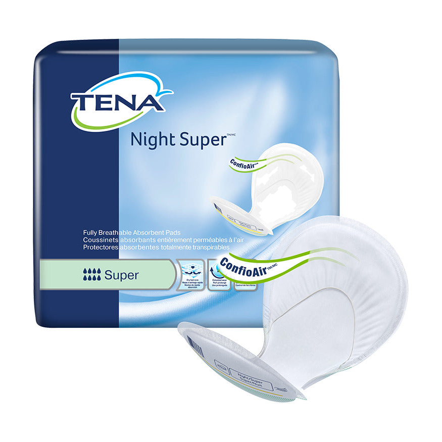 CS/2PKG (24/PKG) TENA NIGHT SUPER PADS W/ WETNESS INDICATOR, GREEN Heavy Item