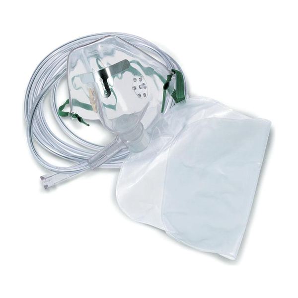 CS/50 OXYGEN MASK, ADULT, NON REBREATHER W/ RESERVOIR BAG, 7" TUBING.