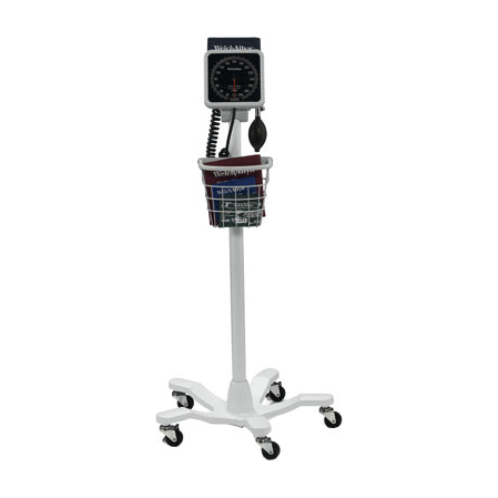 EA/1 WELCH ALLYN TYCOS BLOOD PRESSURE UNIT ANEROID DIAL MOBILE STAND WITH ADULT CUFF
