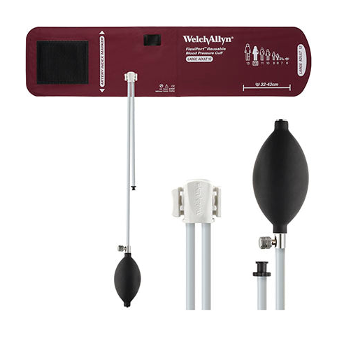 EA/1 FLEXIPORT BLOOD PRESSURE CUFF 1-PIECE 2-TUBE BULB & VALVE LRG ADULT 12(32-34CM) REUSABLE L-FREE