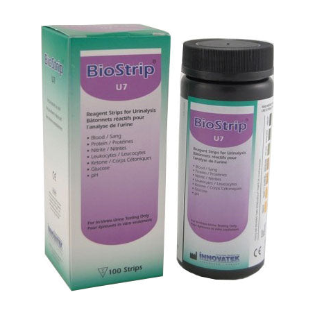 BTL/100 BIOSTRIP U7 URINALYSIS REAGENT STRIP FOR LEUKOCYTE NITRATE BLOOD PH PROTEIN KETONE & GLUCOSE