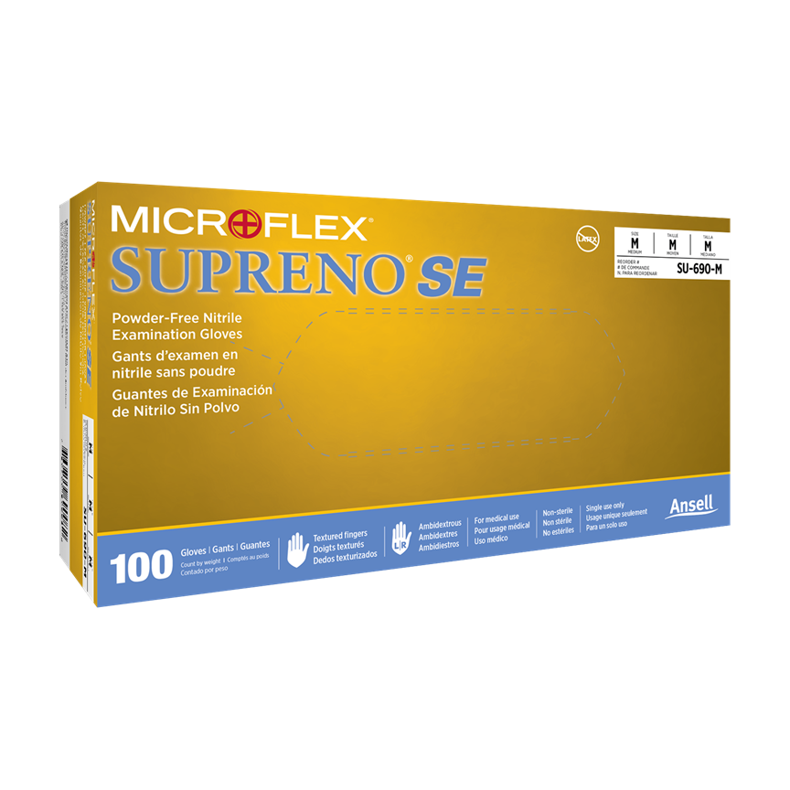 BX/100 SUPRENO SE NITRILE GLOVES VIOLET LARGE 4.3MIL, 9.6" CUFF