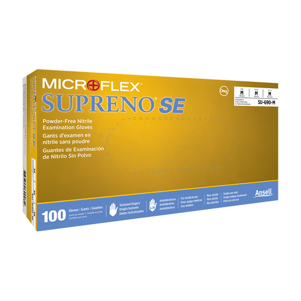 BX/100 SUPRENO SE NITRILE GLOVES VIOLET SMALL 4.3MIL, 9.6" CUFF