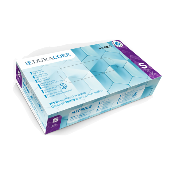 BX/100 DURACORE NITRILE EXAMINATION GLOVES, 4.2 MIL, POWDER FREE, SMALL (ALL SALES FINAL /NON RETURN