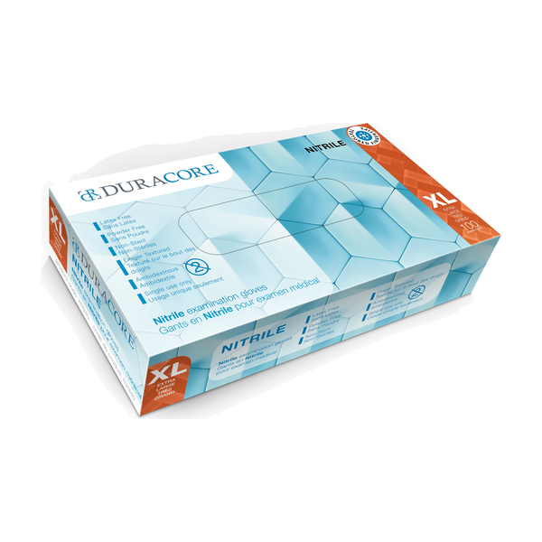 BX/100 DURACORE NITRILE EXAMINATION GLOVES, 4.2 MIL, POWDER FREE, X-LARGE (ALL SALES FINAL /NON RETU