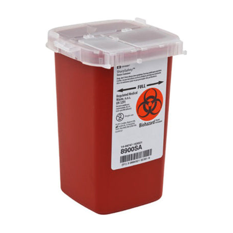 EA/1 PHLEBOTOMY SHARP CONTAINER 1QT RED