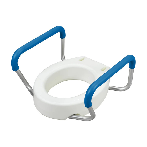 EA/1 4" TOILET SEAT RISER W/ REMOVABLE ARMS HEAVY DUTY MOLDED PLASTIC 16"W PADDED METAL ARMS 350LBS