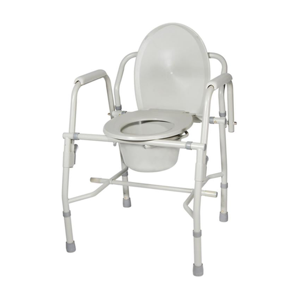EA/1 STEEL DROP ARM BEDSIDE COMMODE WITH PADDED ARMS * Drive Medical item surcharge included in sell