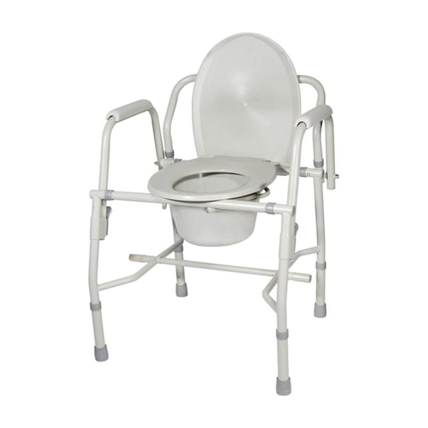 EA/1 STEEL DROP ARM BEDSIDE COMMODE WITH PADDED ARMS * Drive Medical item surcharge included in sell