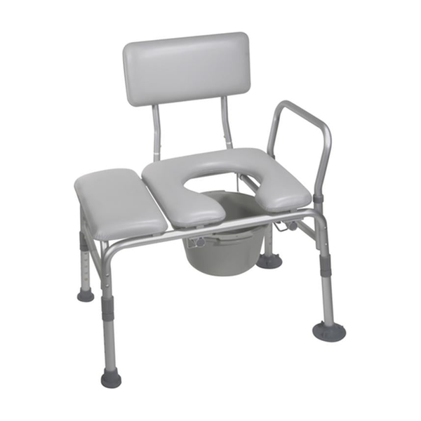 EA/1 PADDED SEAT TRANSFER BENCH WITH COMMODE OPENING * Drive Medical item surcharge included in sell