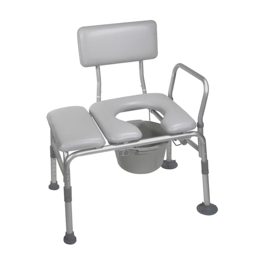 EA/1 PADDED SEAT TRANSFER BENCH WITH COMMODE OPENING * Drive Medical item surcharge included in sell